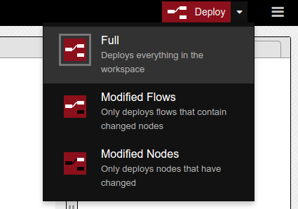 New deploy menu