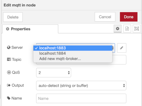 node config select