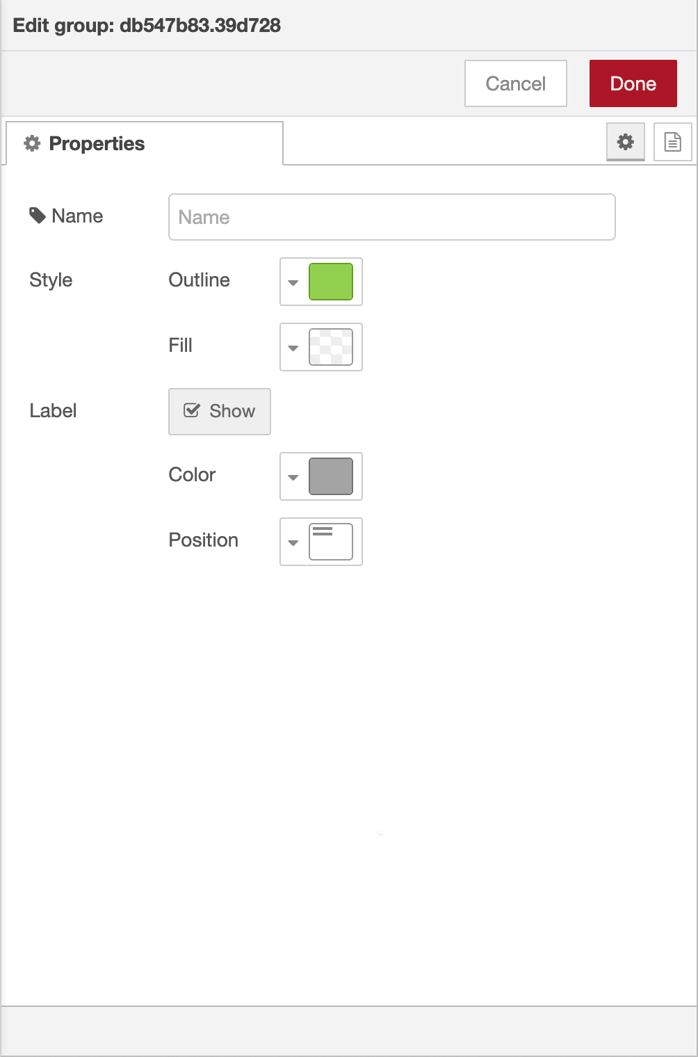 Group edit dialog - properties