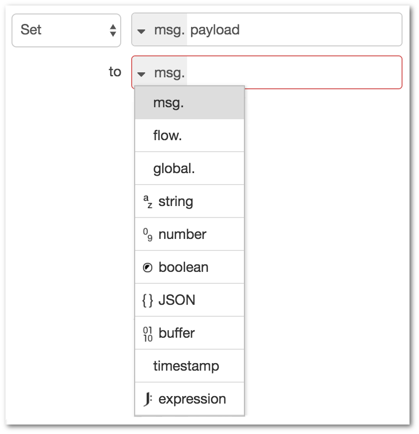 Смена value js. Node Red on off payload in message.